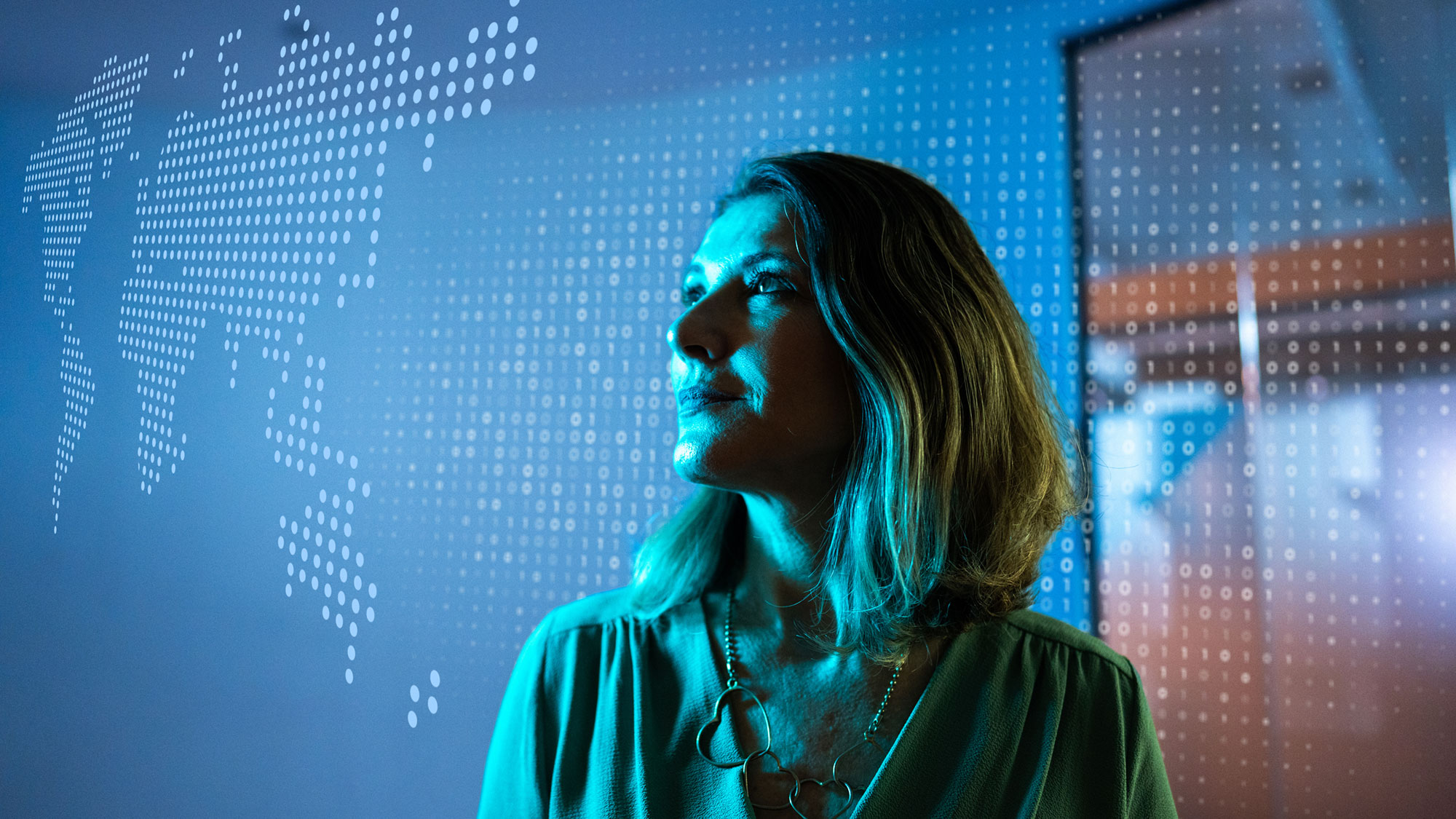 Female global business data leader