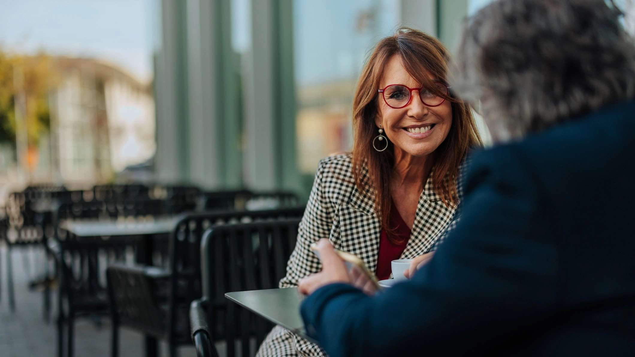 Senior female executive private conversation